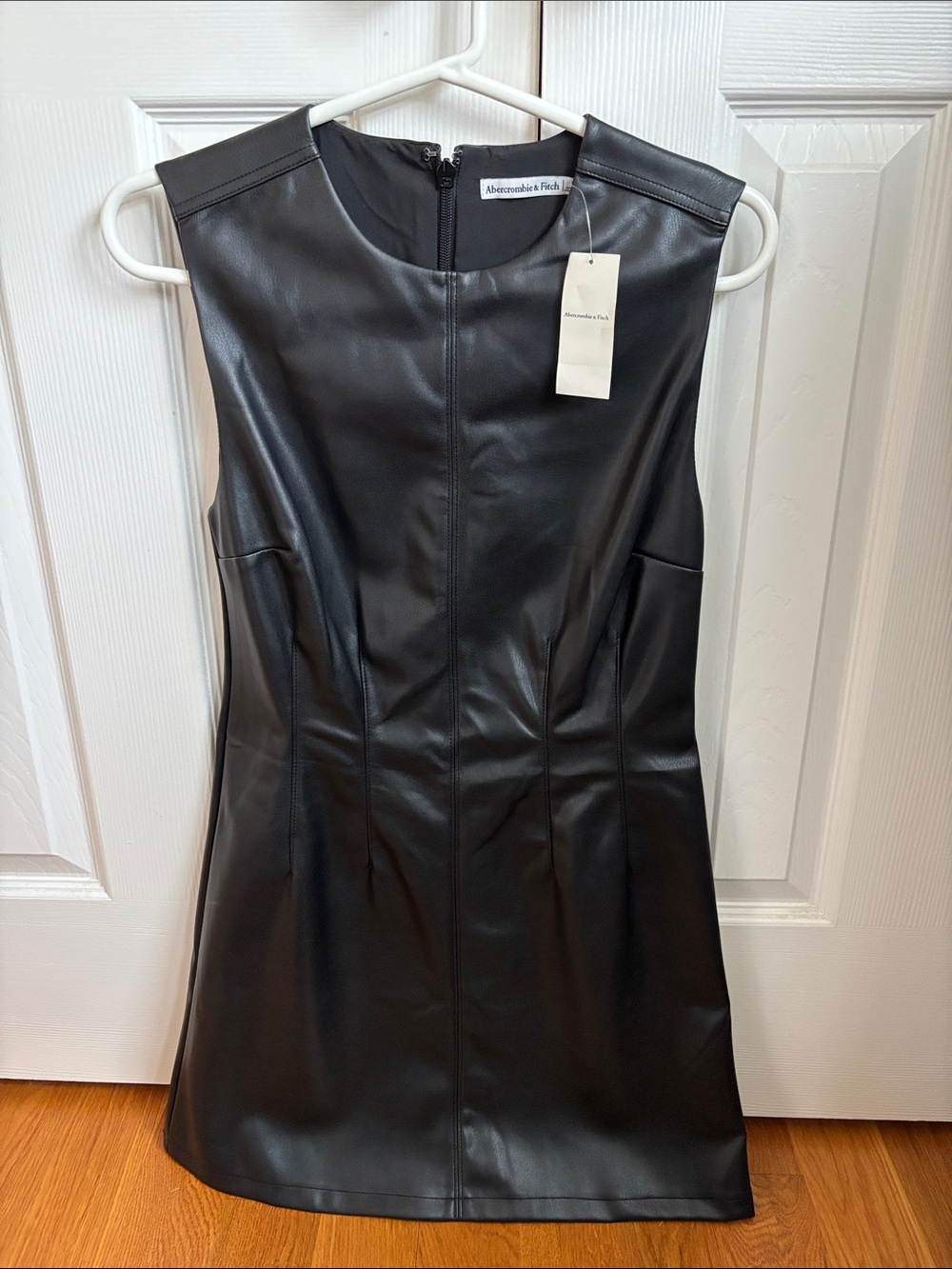 Abercrombie & Fitch Black Faux Leather Sleeveless Mini Dress